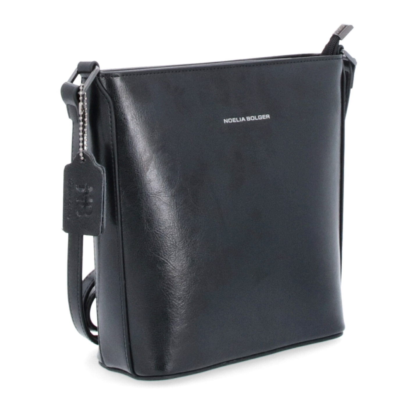 Malá elegantní kožená crossbody kabelka Noelia Bolger materiál kůže zapínání na zip barva černá velikost malá NB 0065 C
