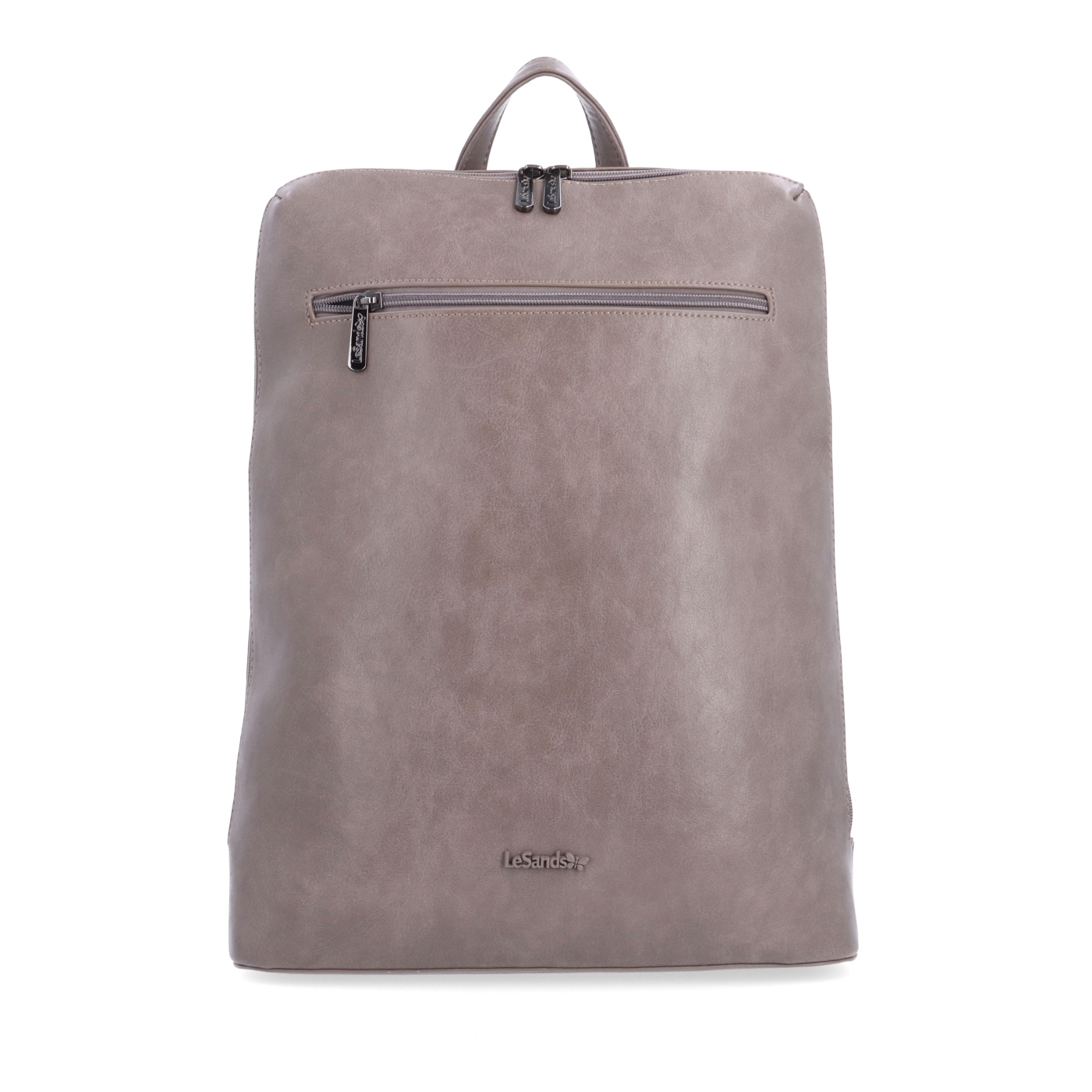 Batoh na notebook s městským vzhledem LeSands materiál syntetická kůže zapínání na zip barva taupe velikost velká 7735 T Zepředu