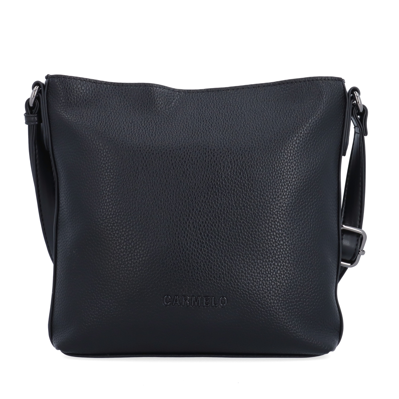 Praktická crossbody kabelka do města i na výlety Carmelo materiál syntetická kůže zapínání na zip barva černá velikost malá 4670 C Zepředu