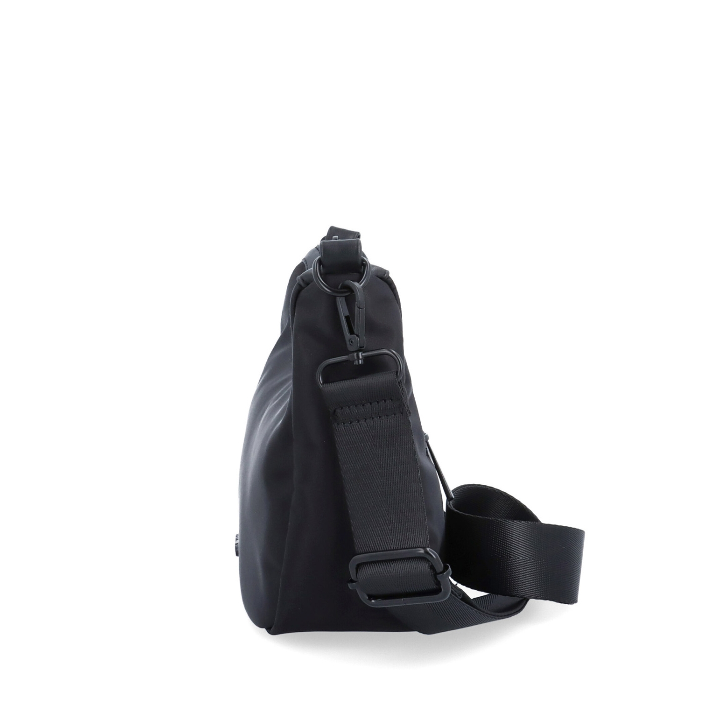 Malá kabelka se zaobleným tvarem Carmelo materiál nylon zapínání na zip barva černá velikost malá 6602 C Z boku