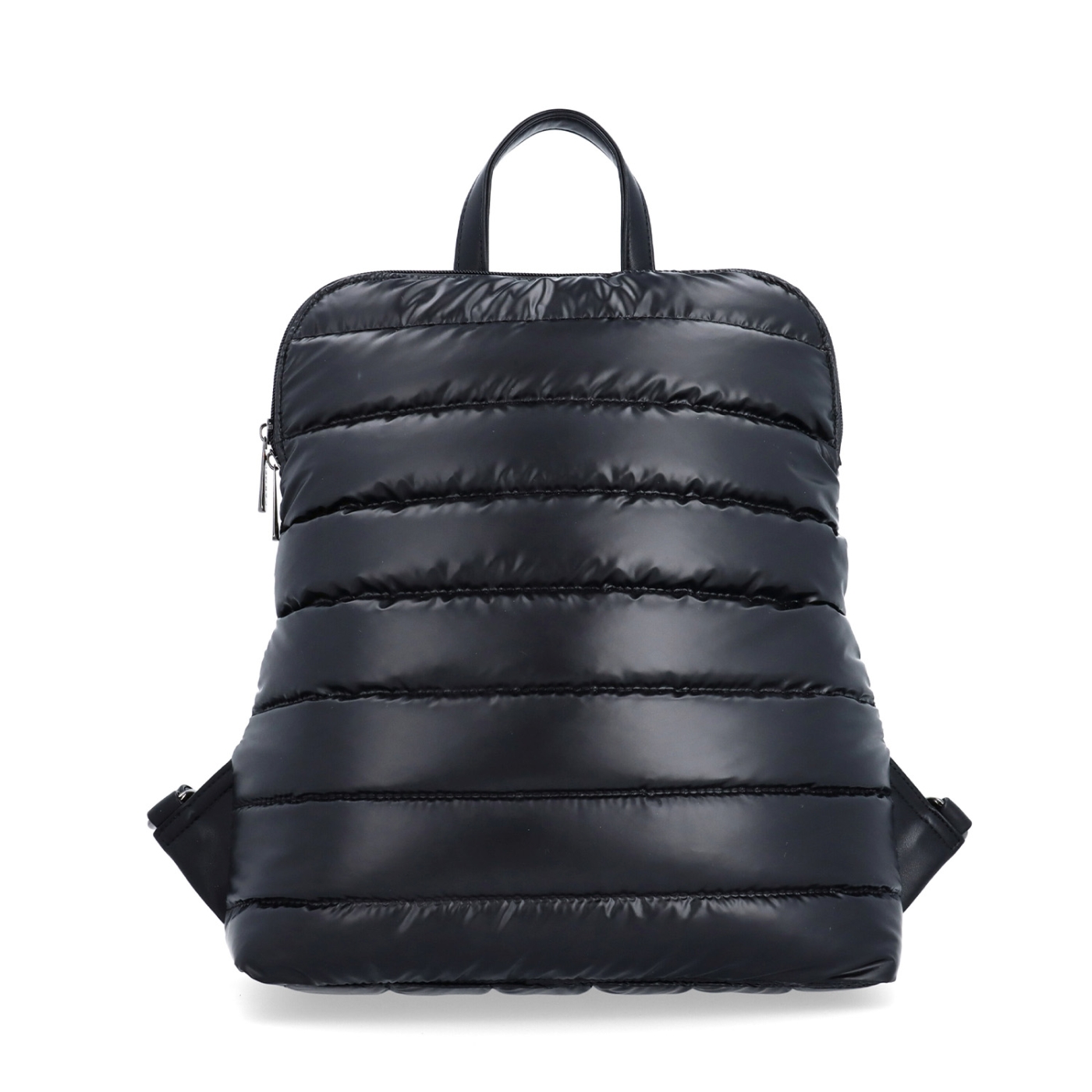 Prošívaný batoh z nadýchaného nylonu Carmelo materiál nylon zapínání na zip barva černá velikost střední 4384 C Zepředu