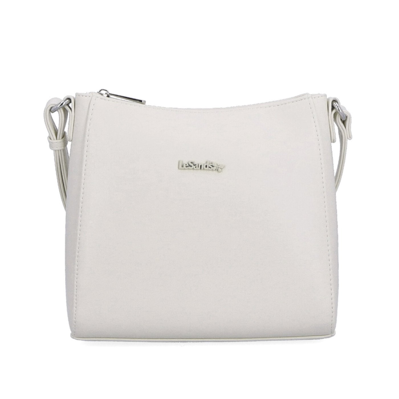 Minimalistická crossbody kabelka do města Le Sands materiál syntetická kůže zapínání na zip barva béžová velikost malá 7706 BE Zepředu