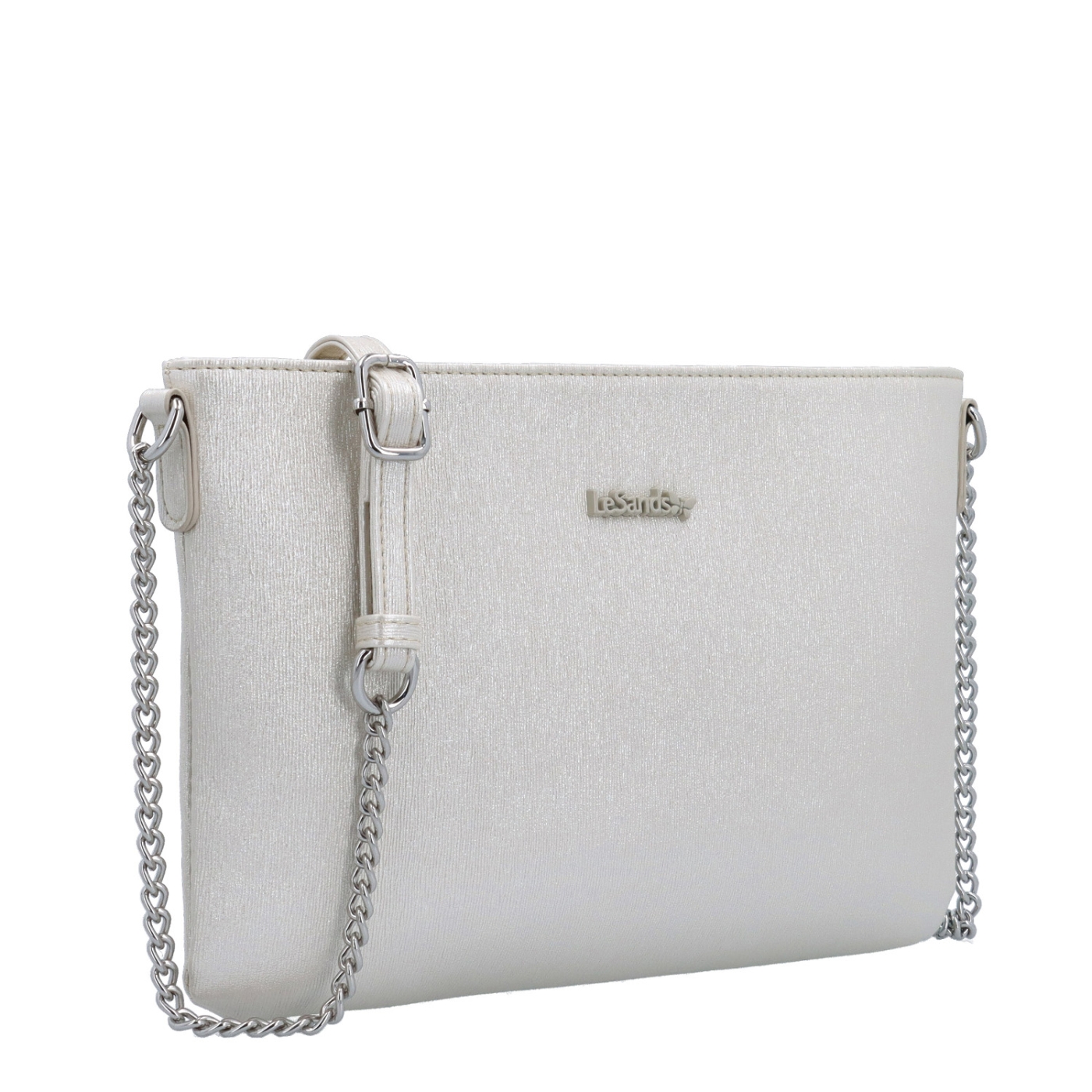 Elegantní crossbody kabelka s jemným leskem Le Sands materiál syntetická kůže zapínání na zip barva béžová velikost malá 4608 PRL