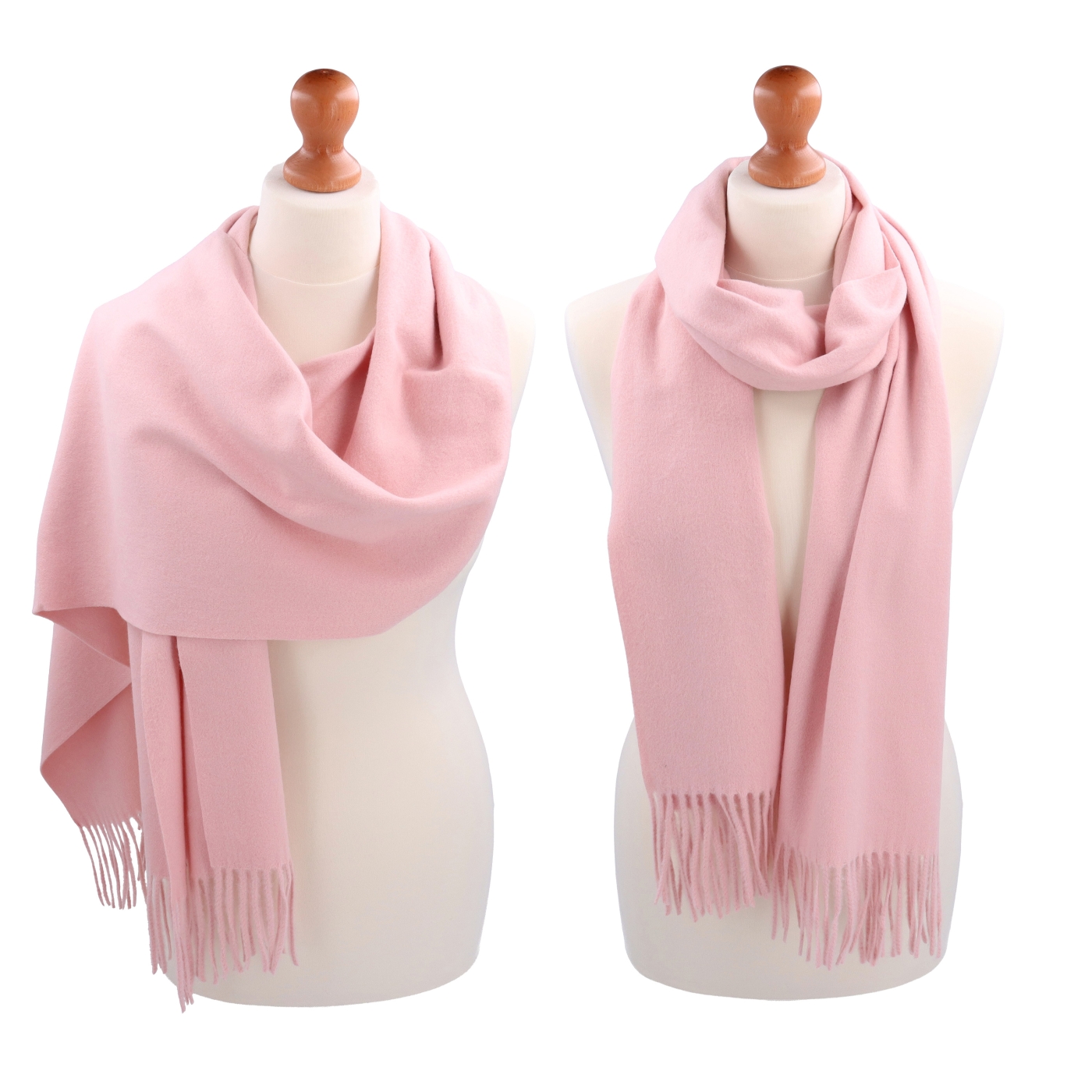 Elegantní jednobarevná šála s třásněmi Noelia Bolger materiál Polyester s příměsí vlny barva růžová KZ003 - 10