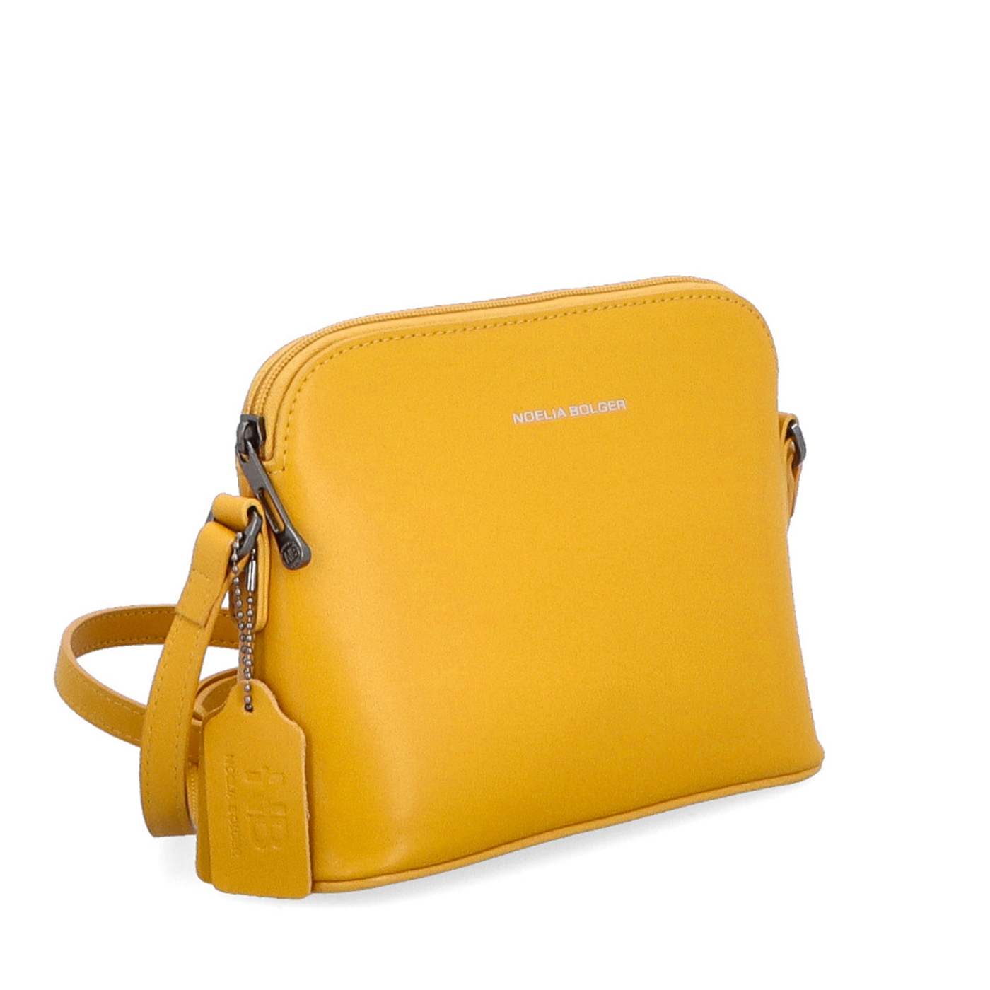 Kožená kabelka crossbody Noelia Bolger Noelia Bolger materiál kůže zapínání na zip barva žlutá velikost malá NB 0096 ZLU