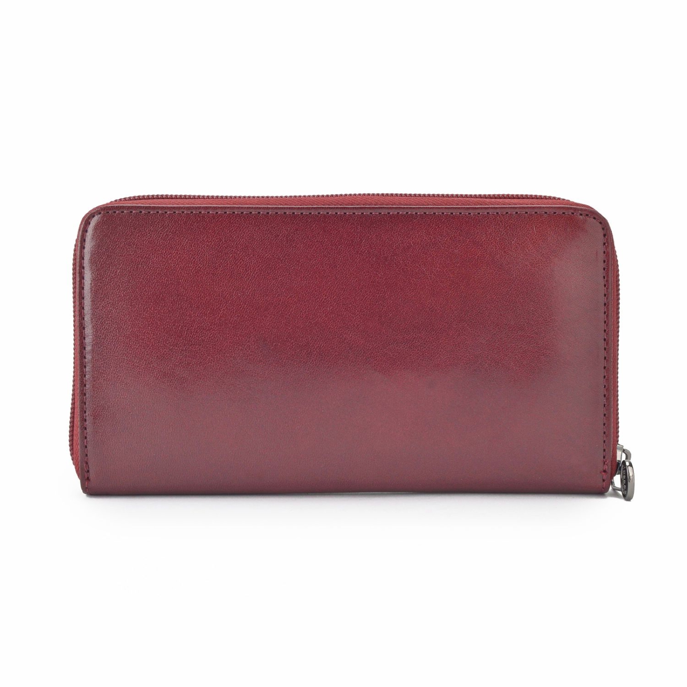 Kožená peněženka penál Cosset materiál kůže zapínání na zip barva vínová velikost velká 4491 Komodo BO Zezadu
