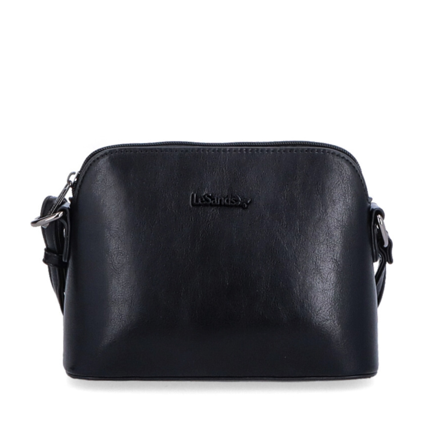 Minimalistická crossbody kabelka Le Sands materiál syntetická kůže zapínání na zip barva černá velikost malá 7710 C Zepředu