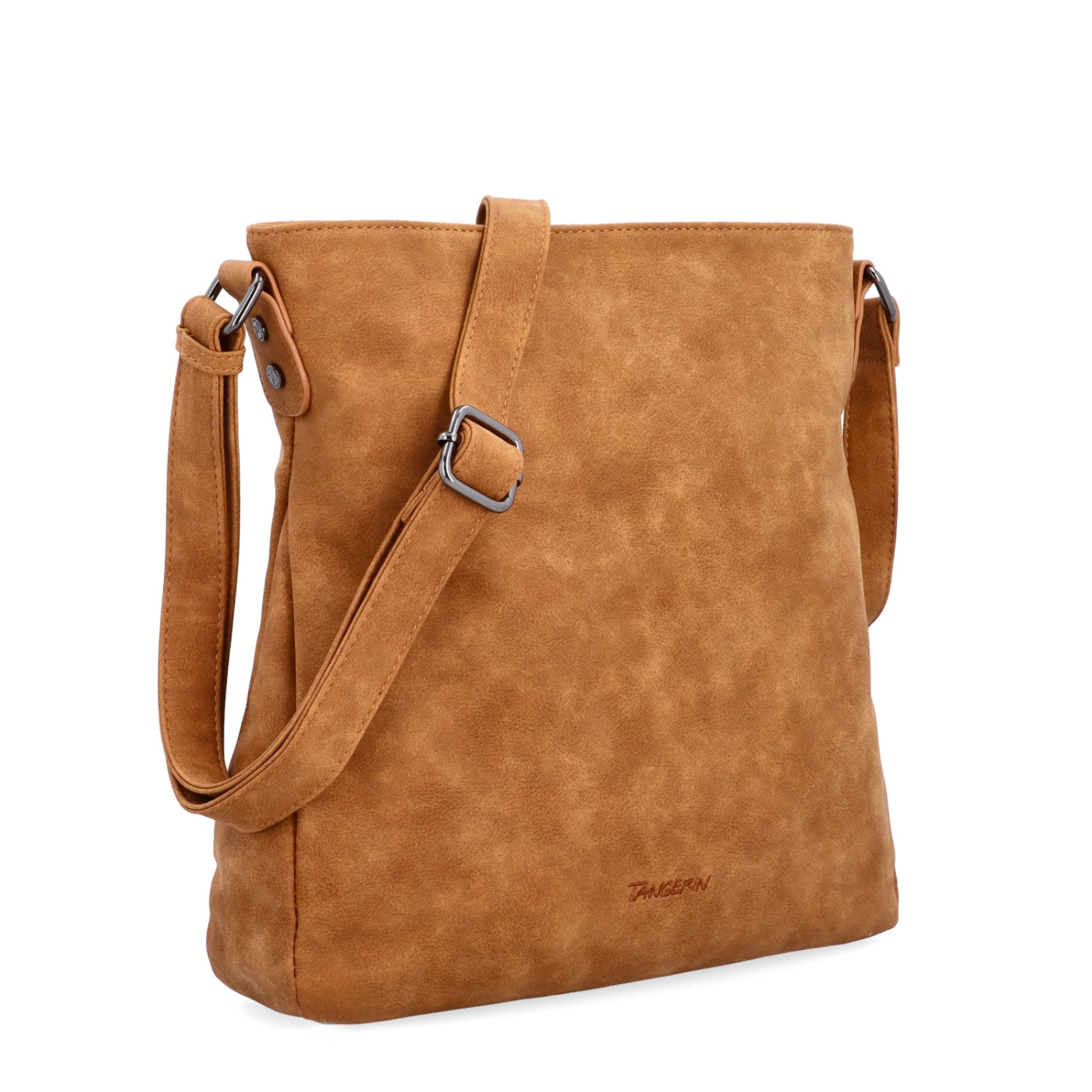Stylová crossbody kabelka s čistým designem Tangerin materiál syntetická kůže zapínání na zip barva koňaková velikost střední 1101 KO