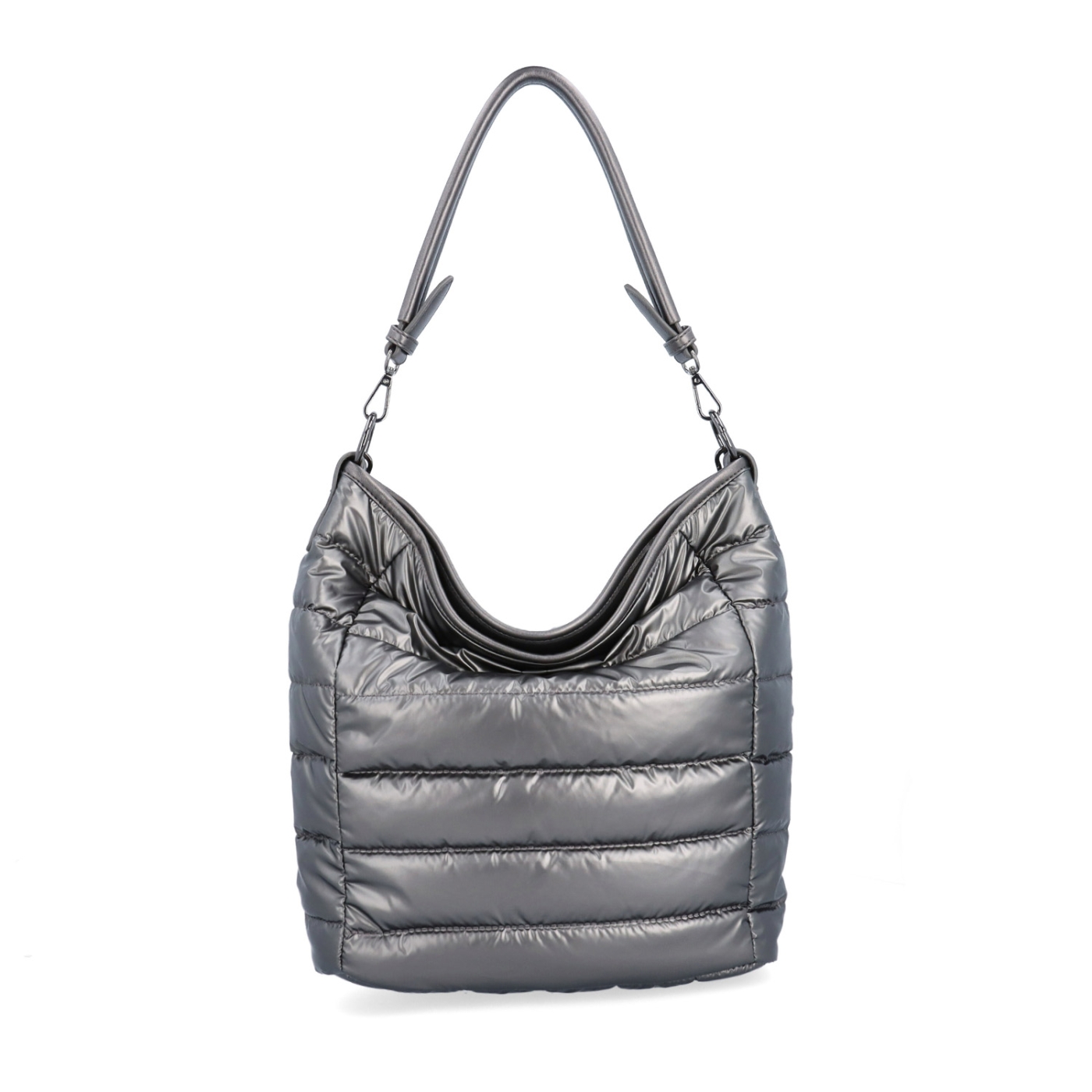 Měkká kabelka s prošíváním a elegantním nádechem Carmelo materiál nylon zapínání na zip barva metalická velikost střední 4383 TI Zepředu