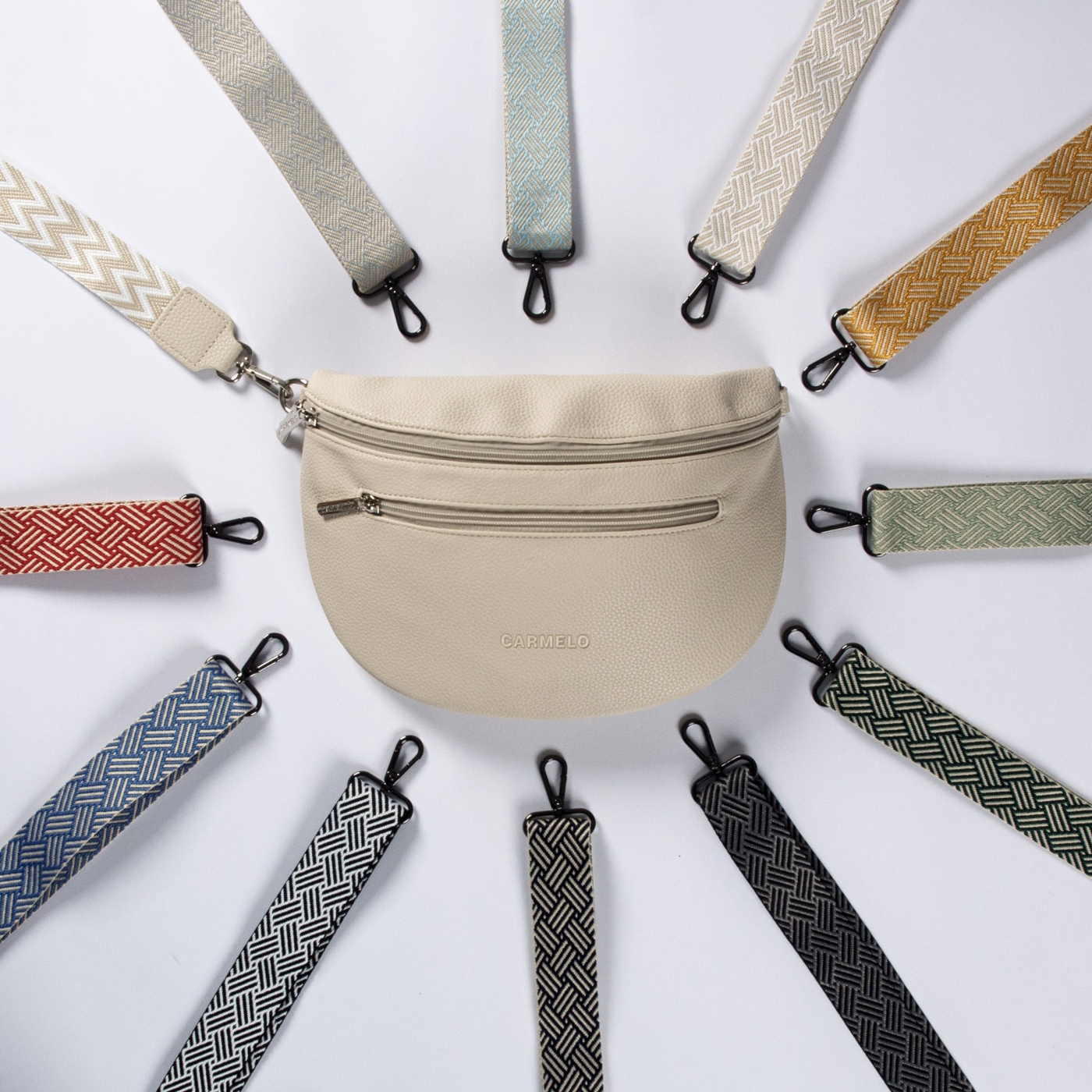 Praktická ledvinka s více kapsami ze syntetického materiálu Carmelo materiál syntetická kůže zapínání na zip barva béžová velikost malá 4330 BE Lifestyle