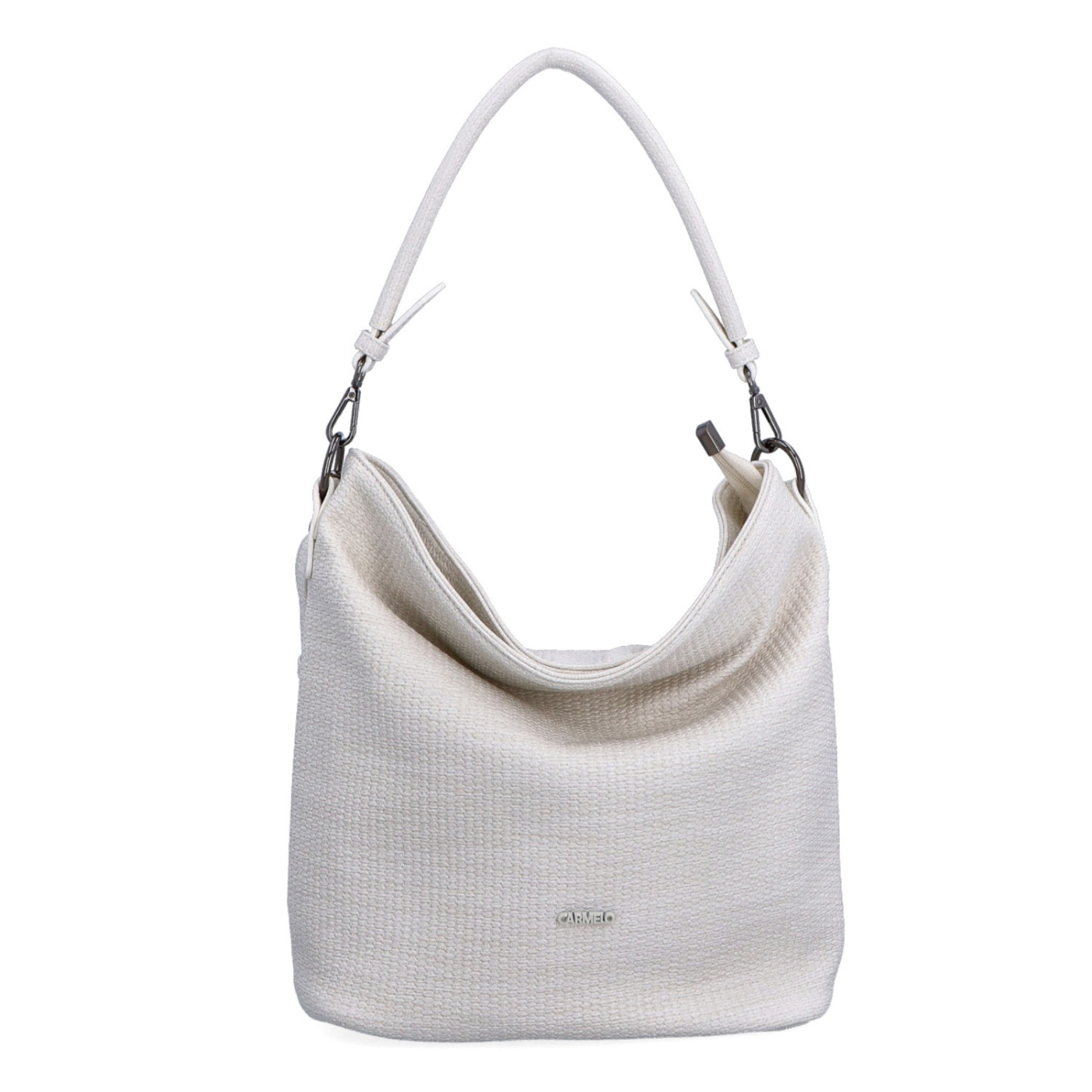 Originální hobo bag Carmelo materiál syntetická kůže zapínání na zip barva béžová velikost střední 4304 K Zepředu