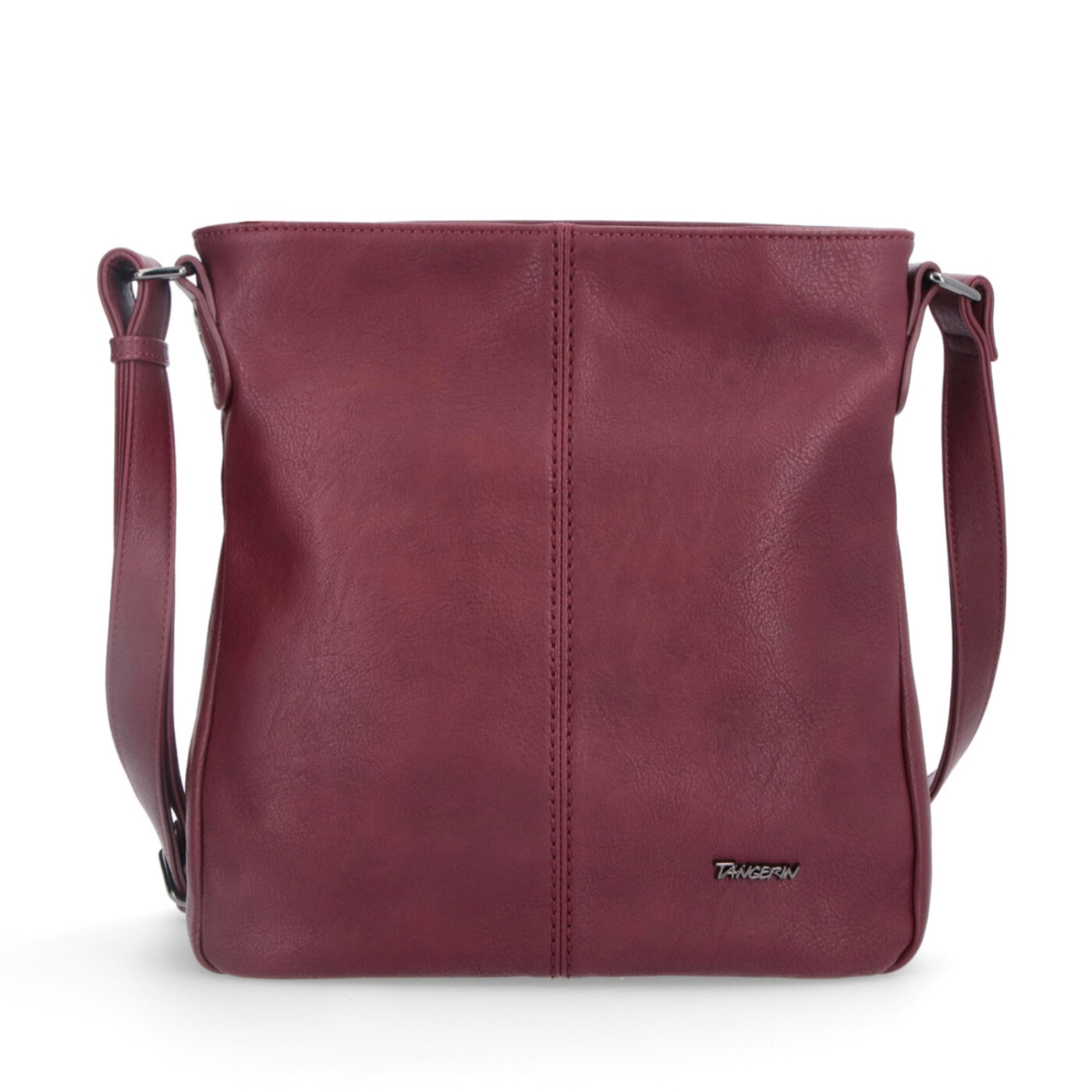 Crossbody kabelka s jednoduchým prošíváním Tangerin materiál syntetická kůže zapínání na zip barva vínová velikost střední 8003 BO Zepředu