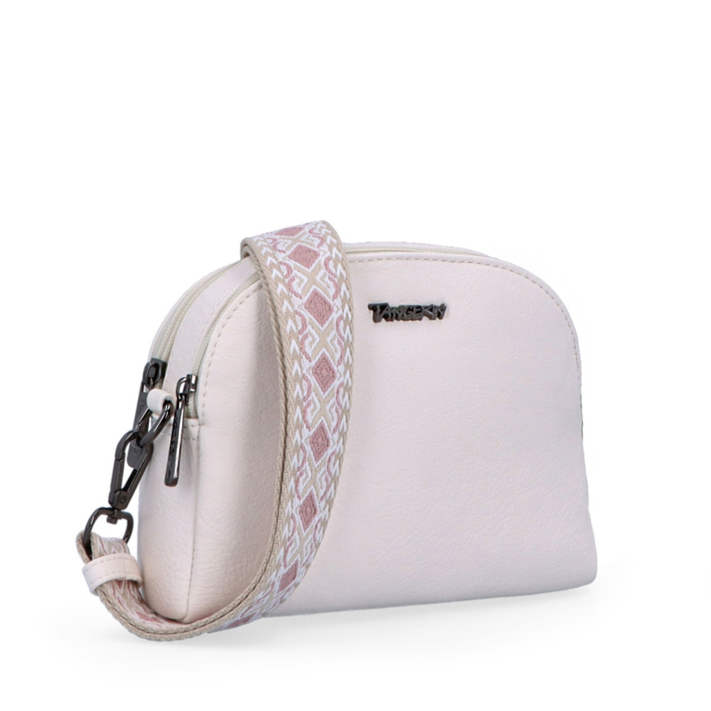 Malá crossbody kabelka svýrazným popruhem Tangerin materiál syntetická kůže zapínání na zip barva béžová velikost malá 8044 K