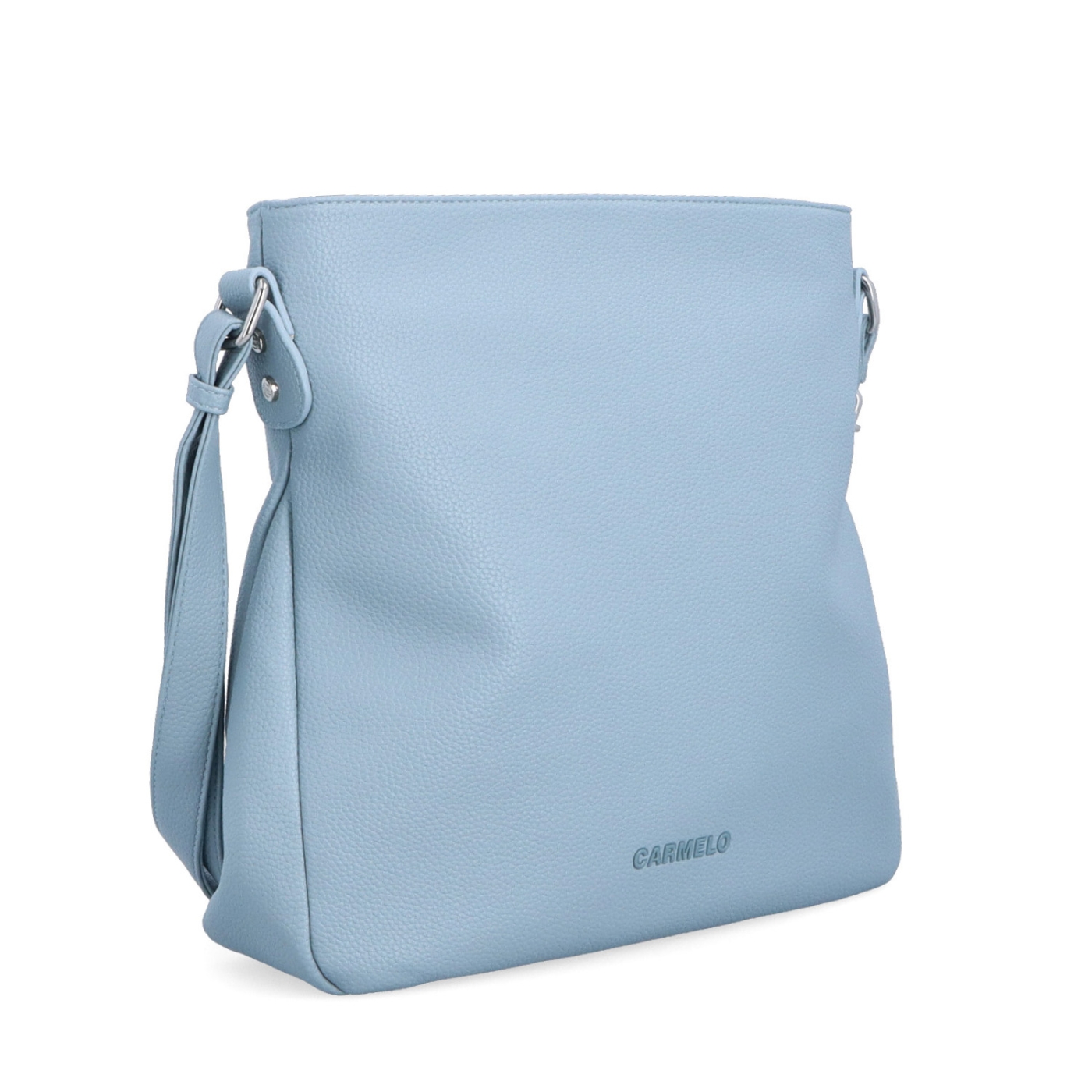 Designová crossbody kabelka Carmelo materiál syntetická kůže zapínání na zip barva modrá velikost střední 4271 SM