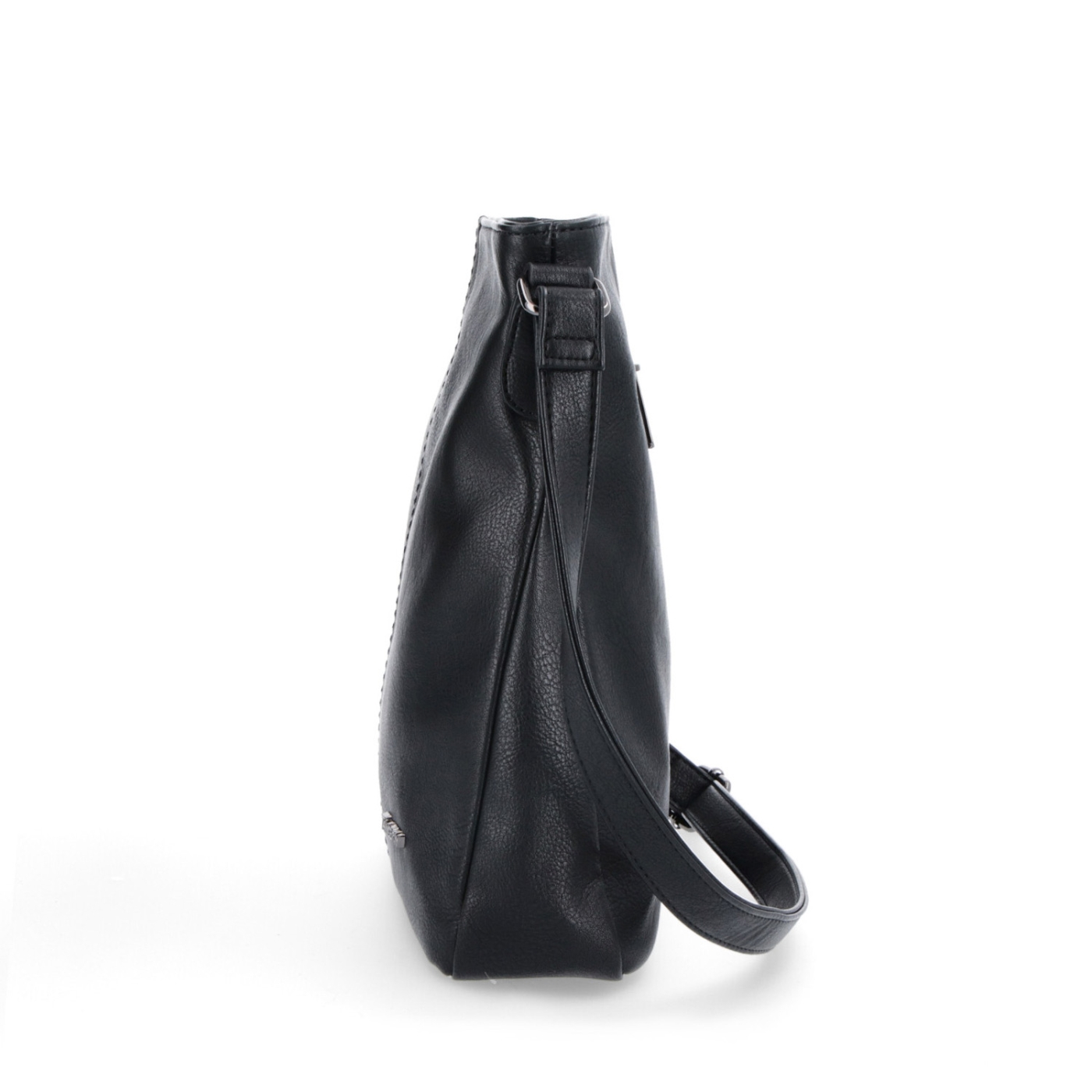 Crossbody kabelka s jednoduchým prošíváním Tangerin materiál syntetická kůže zapínání na zip barva černá velikost střední 8003 C Z boku