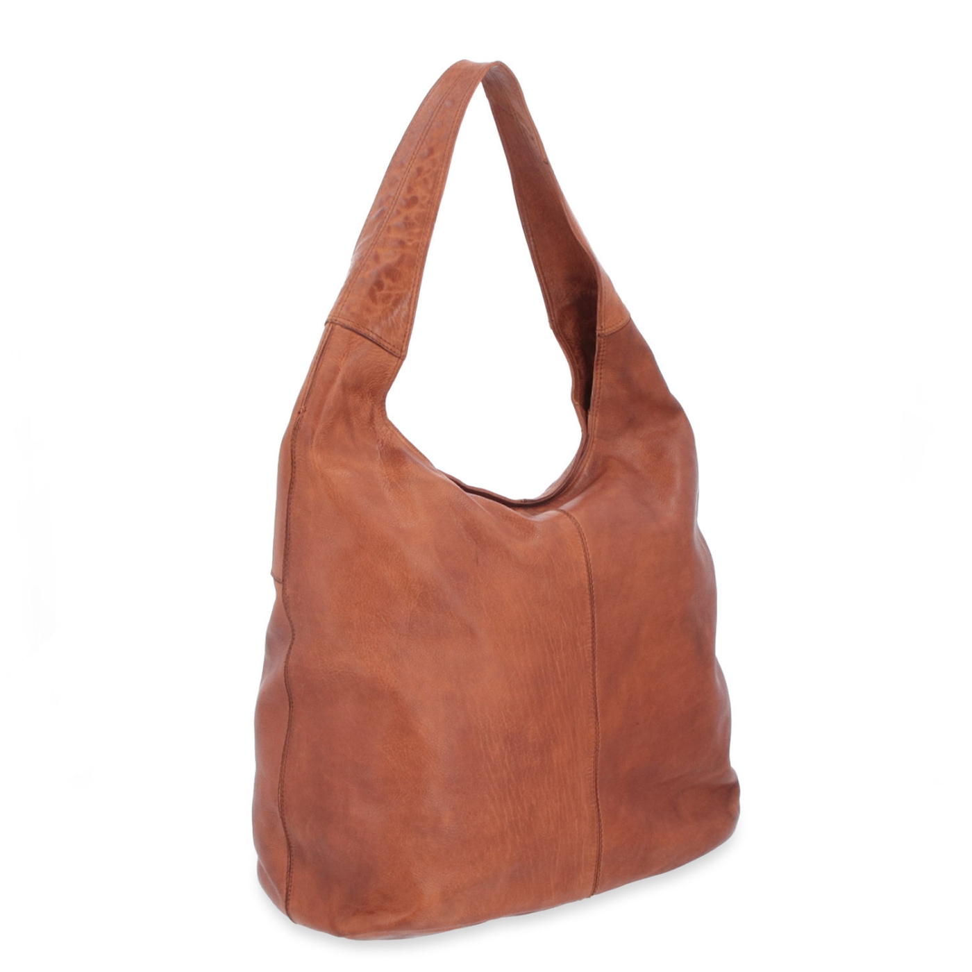 Velká prošívaná kožená shopper kabelka Noelia Bolger materiál kůže zapínání na zip barva koňaková velikost velká NB 2077 KO