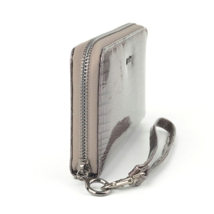 Kožená lakovaná peněženka šedá – 2102 A S