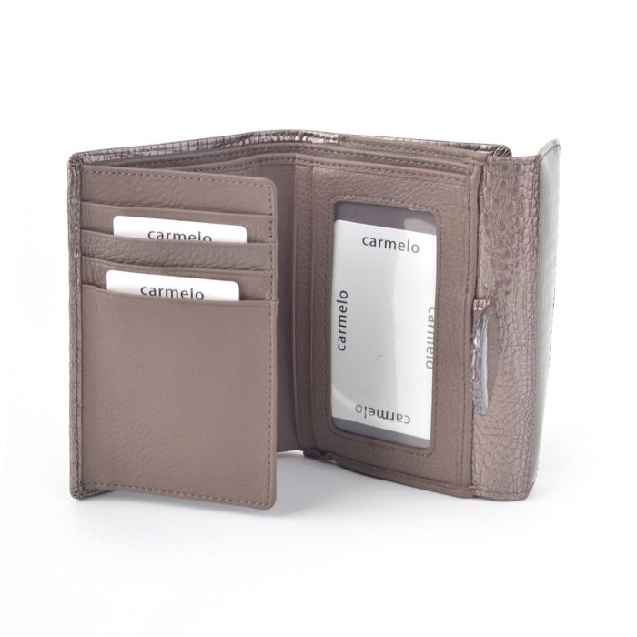 Kožená lakovaná peněženka šedá – 2108 A S