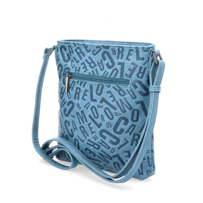 malá kabelka s praktickou zadní kapsou modrá