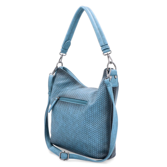 kabelka střední velikosti se zajímavým vzorem modrá