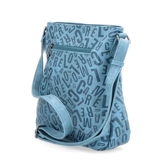 kabelka velikosti A4 s hravým embosem modrá